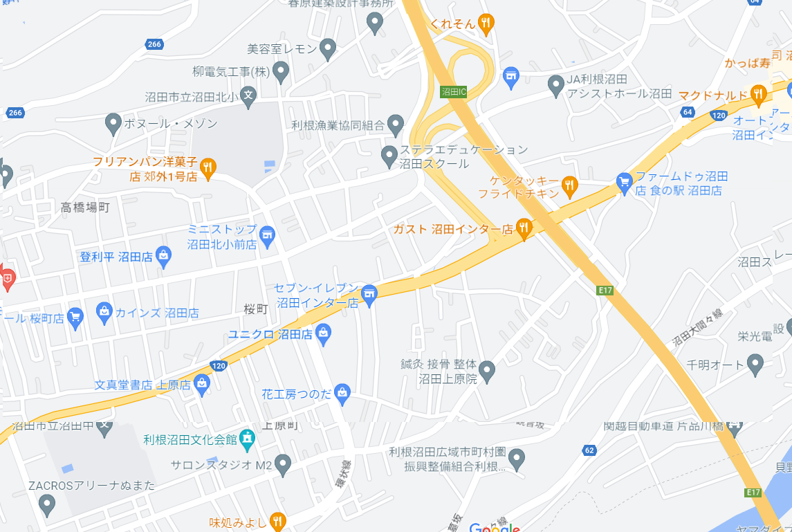 利根沼田文化会館への地図